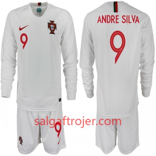 Portugal Fodboldtrøjer ANDRE SILVA 9 Børn Udebanesæt VM 2018 Langærmet Portugal Fodboldtrøjer ANDRE SILVA 9 Børn Udebanesæt VM 2018 Langærmet